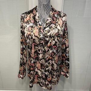 RARE HTF Victoria’s Secret VS Whimsical Unicorn Pajama Top Forest Animals L